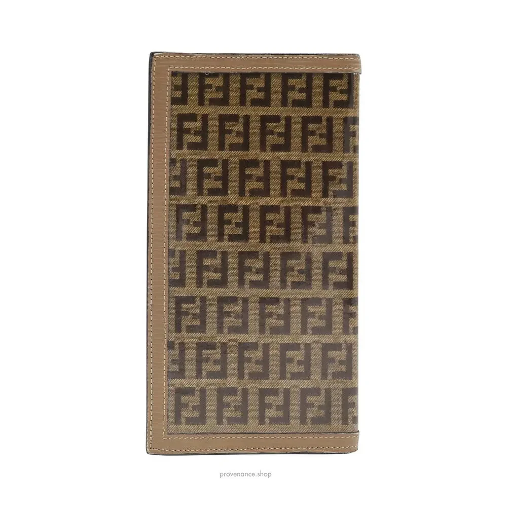 🔴 Fendi Long Wallet - Micro FF Zucca Glace